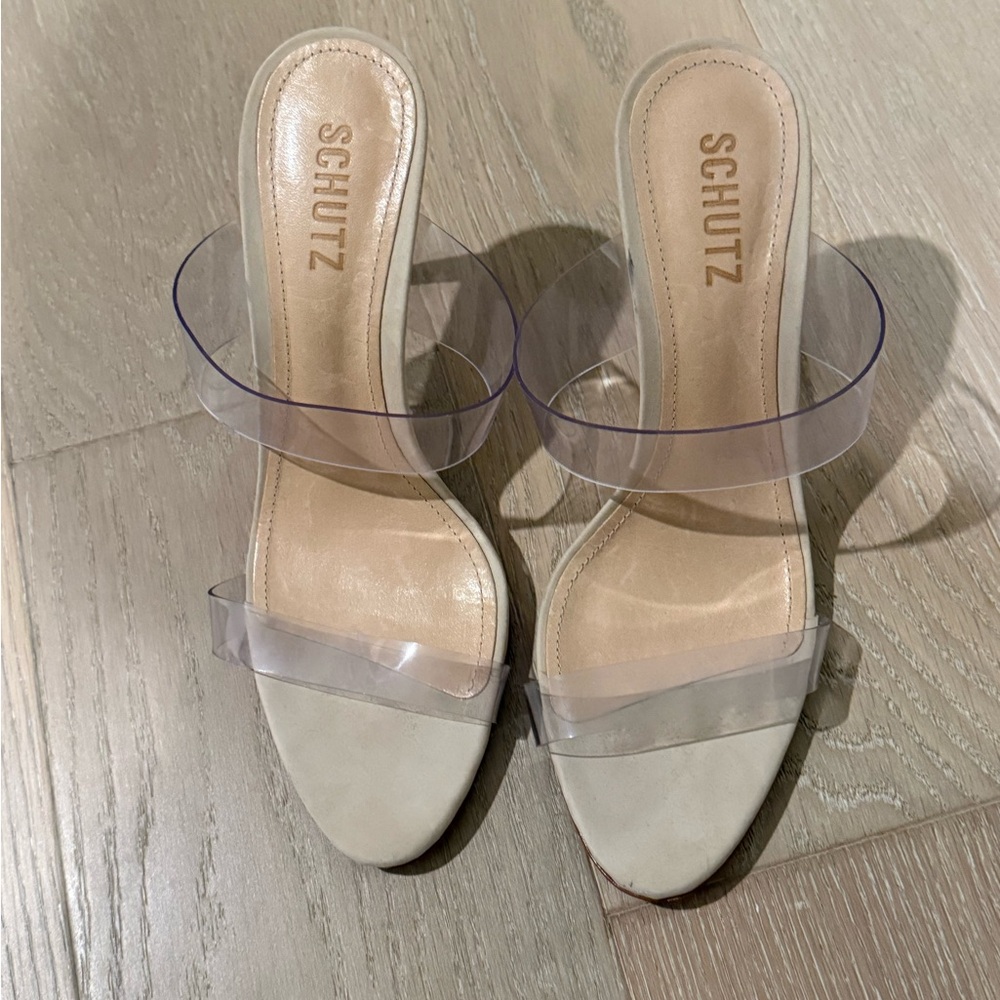 Schultz Ariella Clear Heels Size 8.5